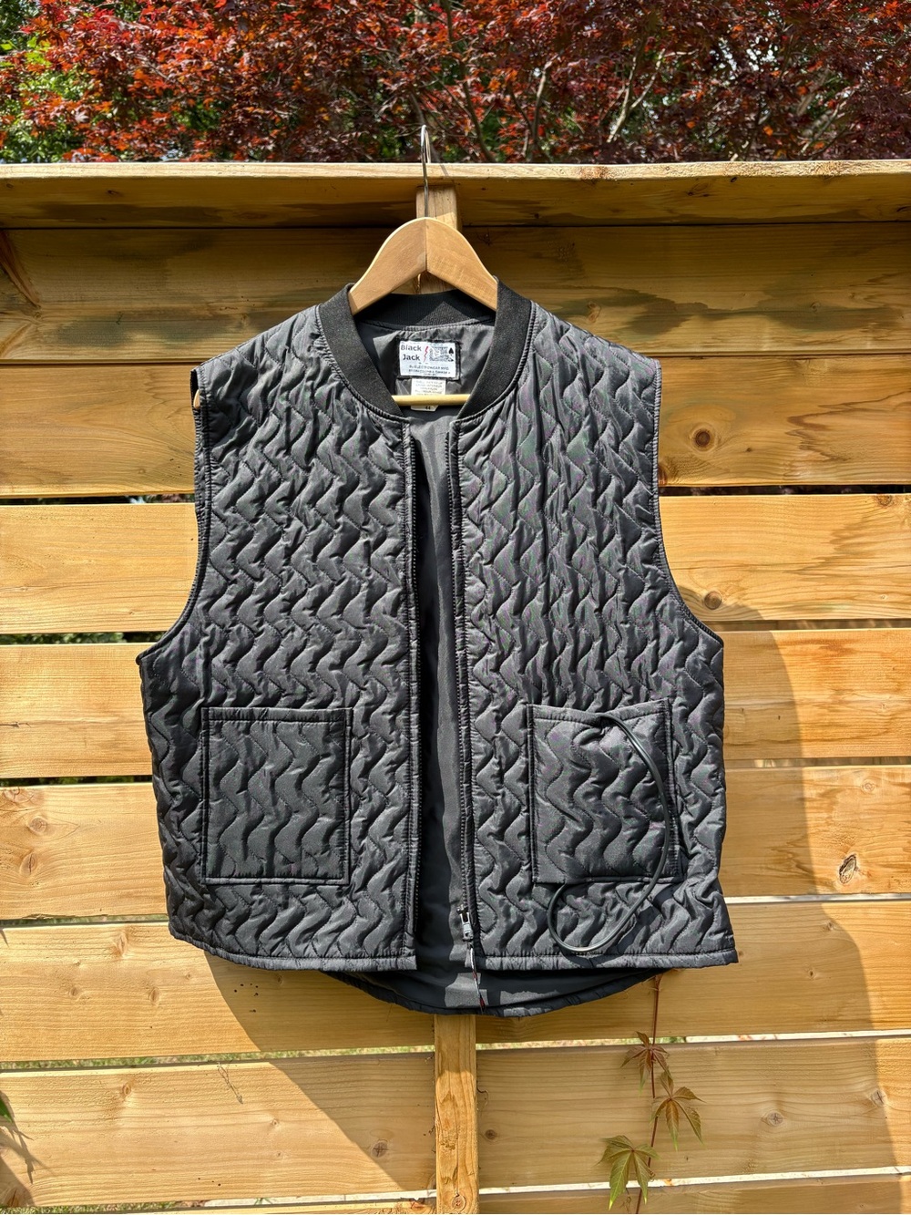 Men's Quilted Sleeveless Vest Jacket - Black by (no visible brand)